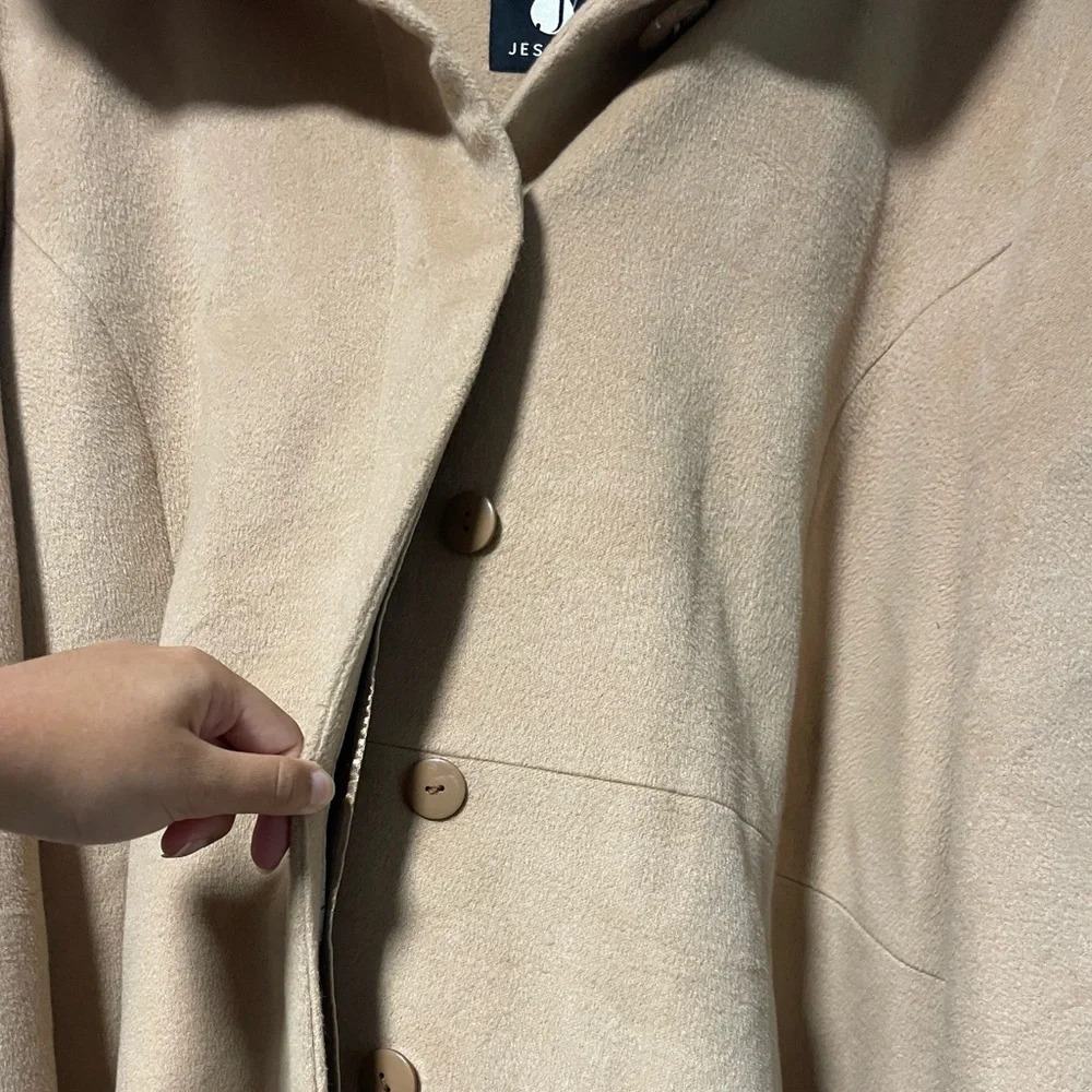 Jessica Women’s Camel Oversized Hooded Coat - Picture 3 of 10